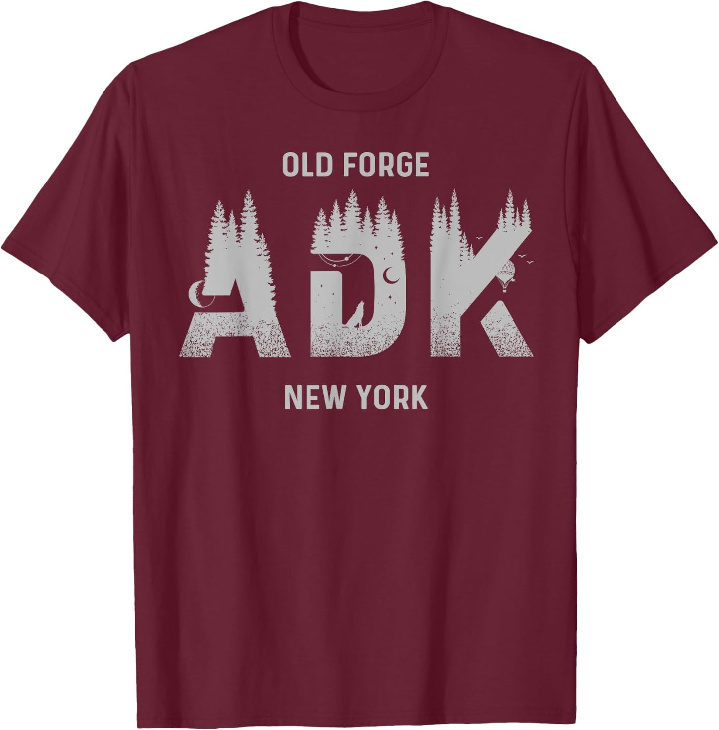 Old Forge Adirondack Mountains New York Souvenir T-Shirt - T-Shirt | Maroon
