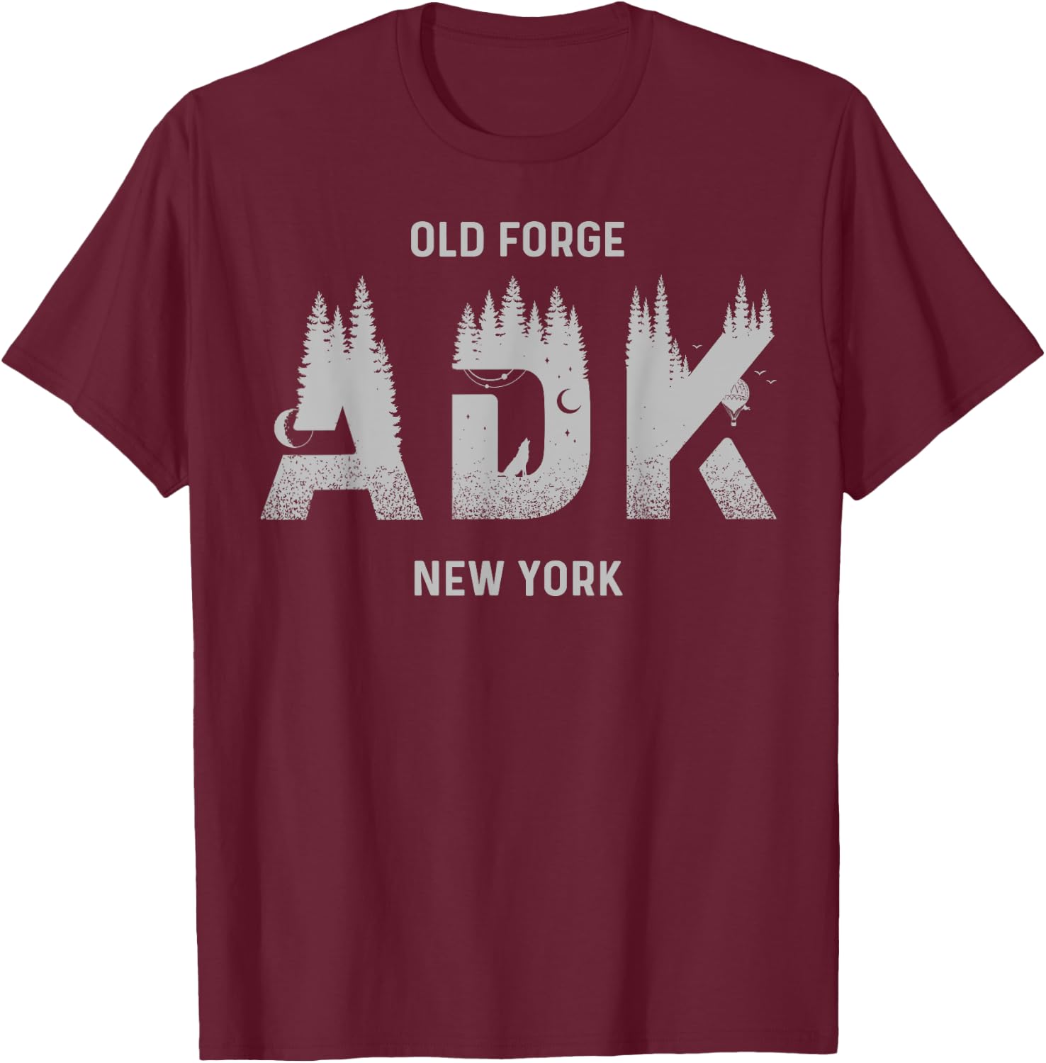 Old Forge Adirondack Mountains New York Souvenir T-Shirt - T-Shirt | Maroon