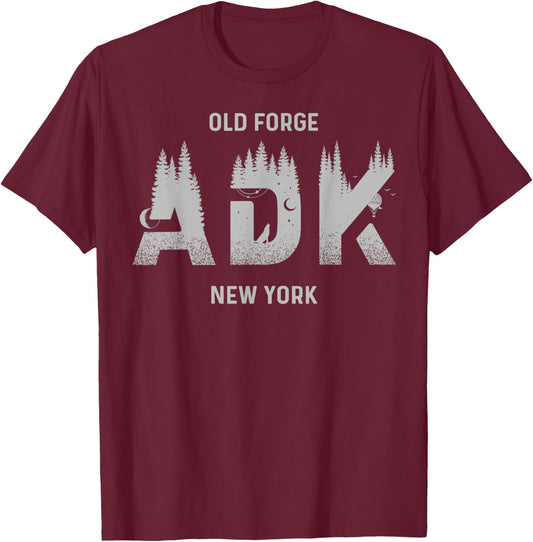 Old Forge Adirondack Mountains New York Souvenir T-Shirt - T-Shirt | Maroon
