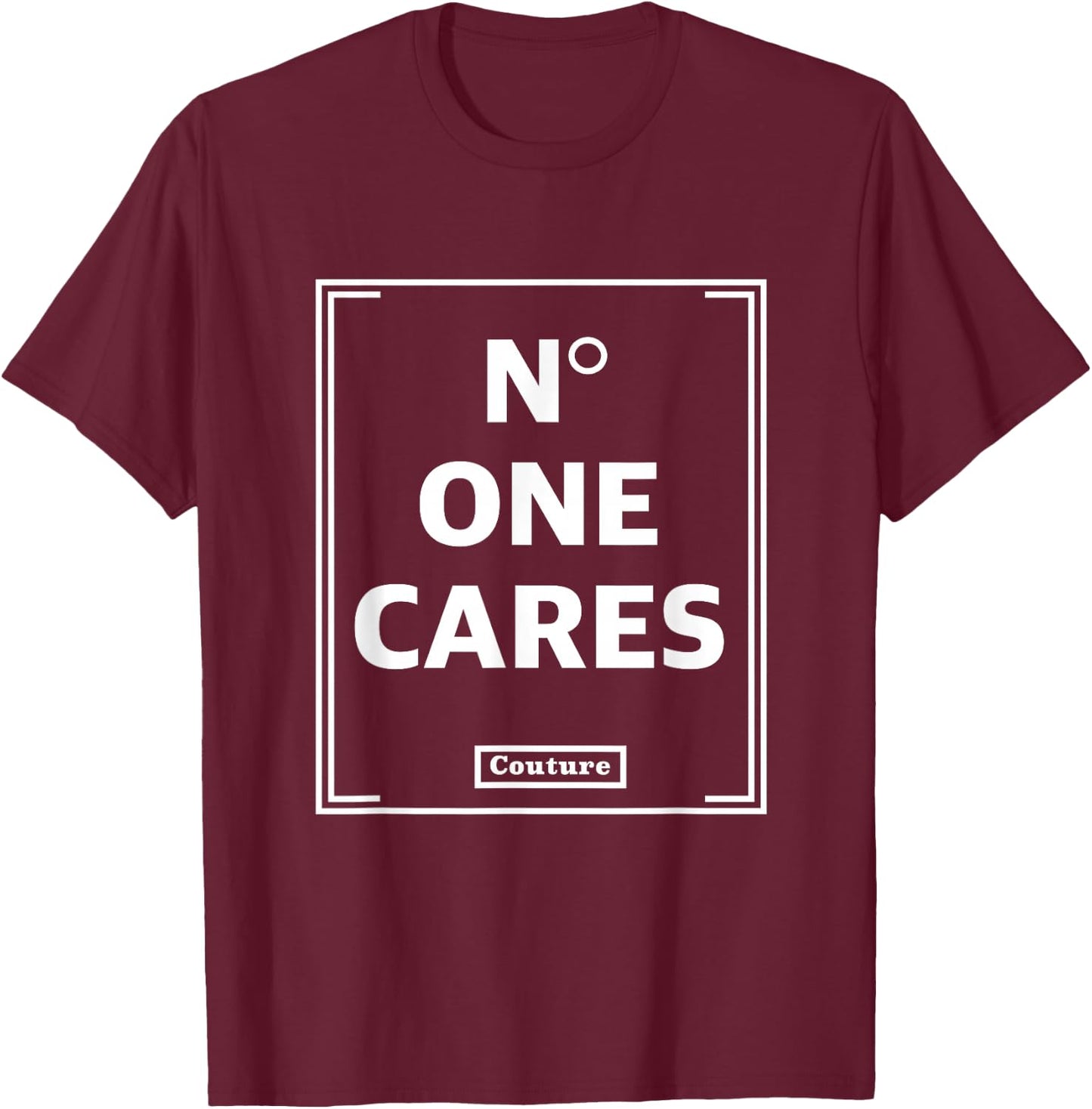 No One Cares Tops Cute Casual Shirt T-Shirt - T-Shirt | Maroon