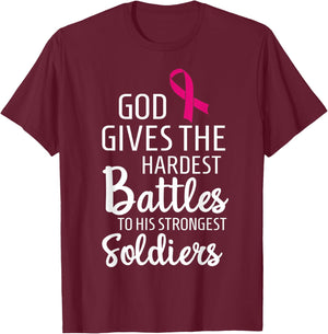 Breast Cancer Fighter Survivor Motivational Gift T-Shirt - T-Shirt | Maroon