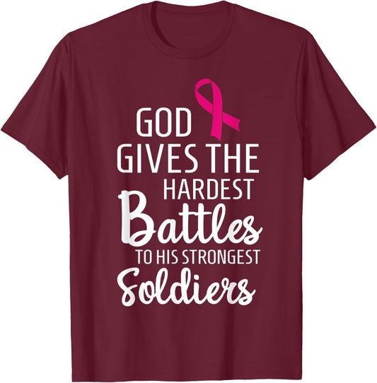 Breast Cancer Fighter Survivor Motivational Gift T-Shirt - T-Shirt | Maroon