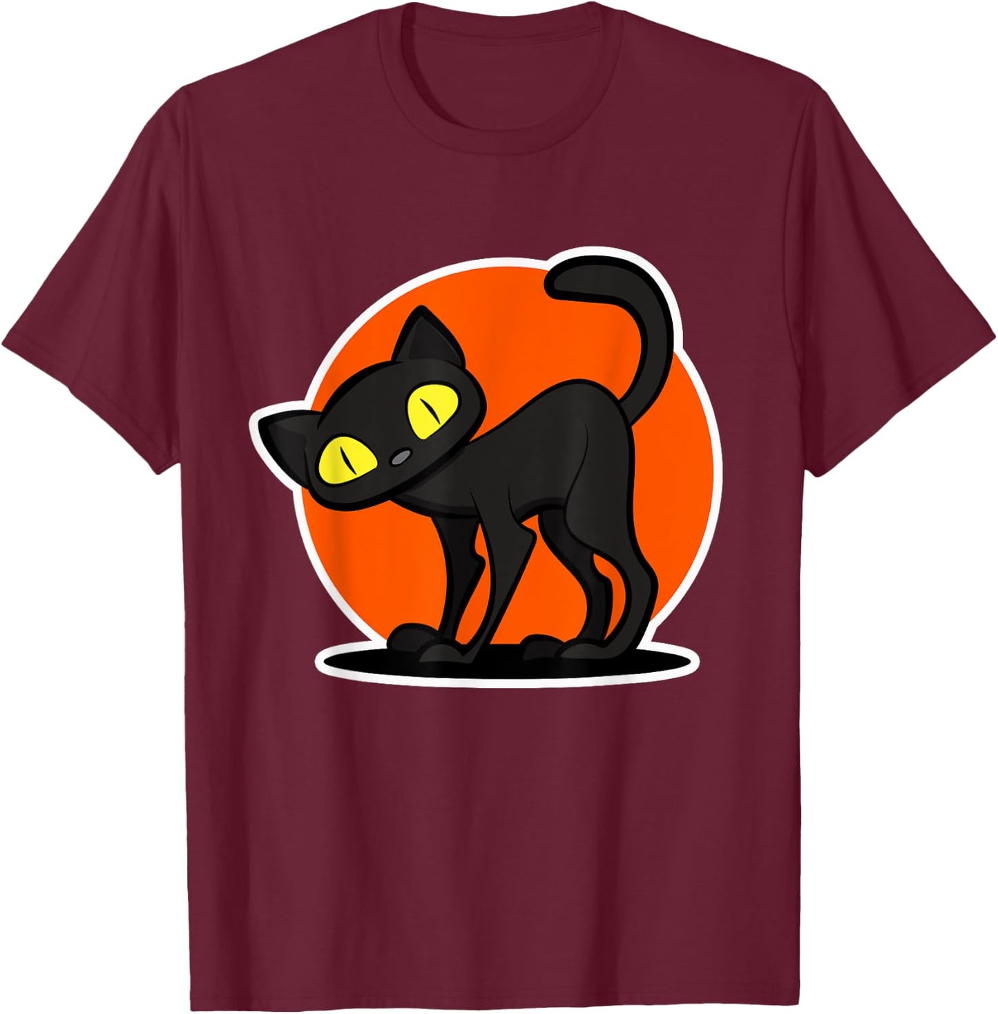Halloween Black Cat for Cat Lover - Halloween T-Shirt - T-Shirt | Maroon
