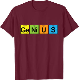 Genius - Periodic Table of Elements T-Shirt - T-Shirt | Maroon
