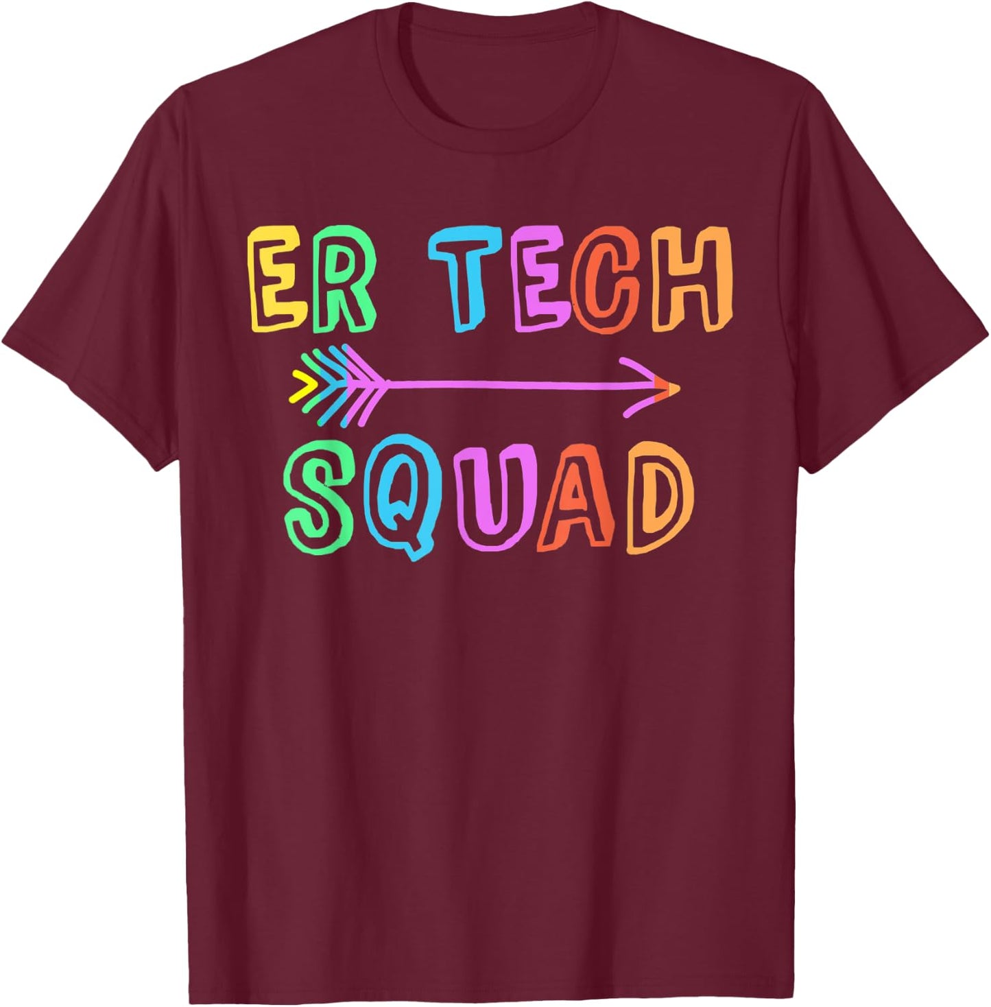ER Tech Team Emergency Room Technical Crew T-Shirt - T-Shirt | Maroon