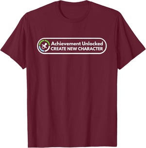 Achievement Unlocked Create New Character Fatherhood New Dad T-Shirt - T-Shirt | Maroon