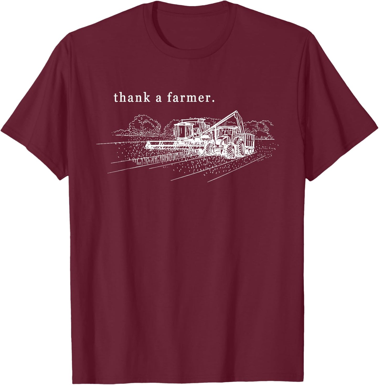 Farming Cattle Thank A Farmer T-Shirt - T-Shirt | Maroon