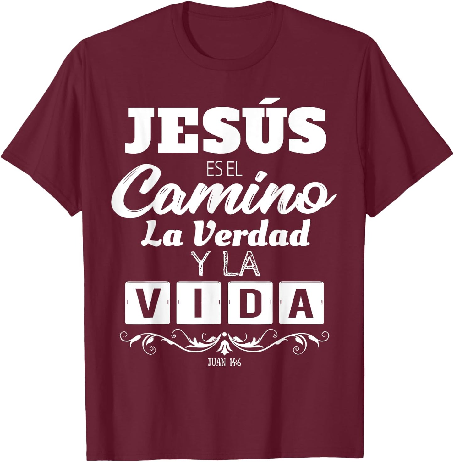 Mensajes Biblicos Dios Jesus Espanol Spanish for Christians T-Shirt - T-Shirt | Maroon