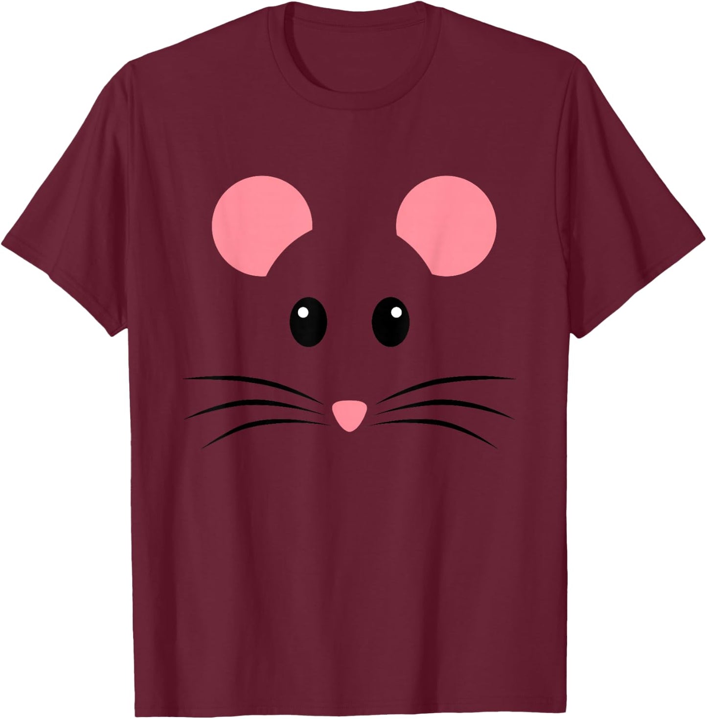 Rat Mouse Face Costume Funny Halloween T-Shirt - T-Shirt | Maroon