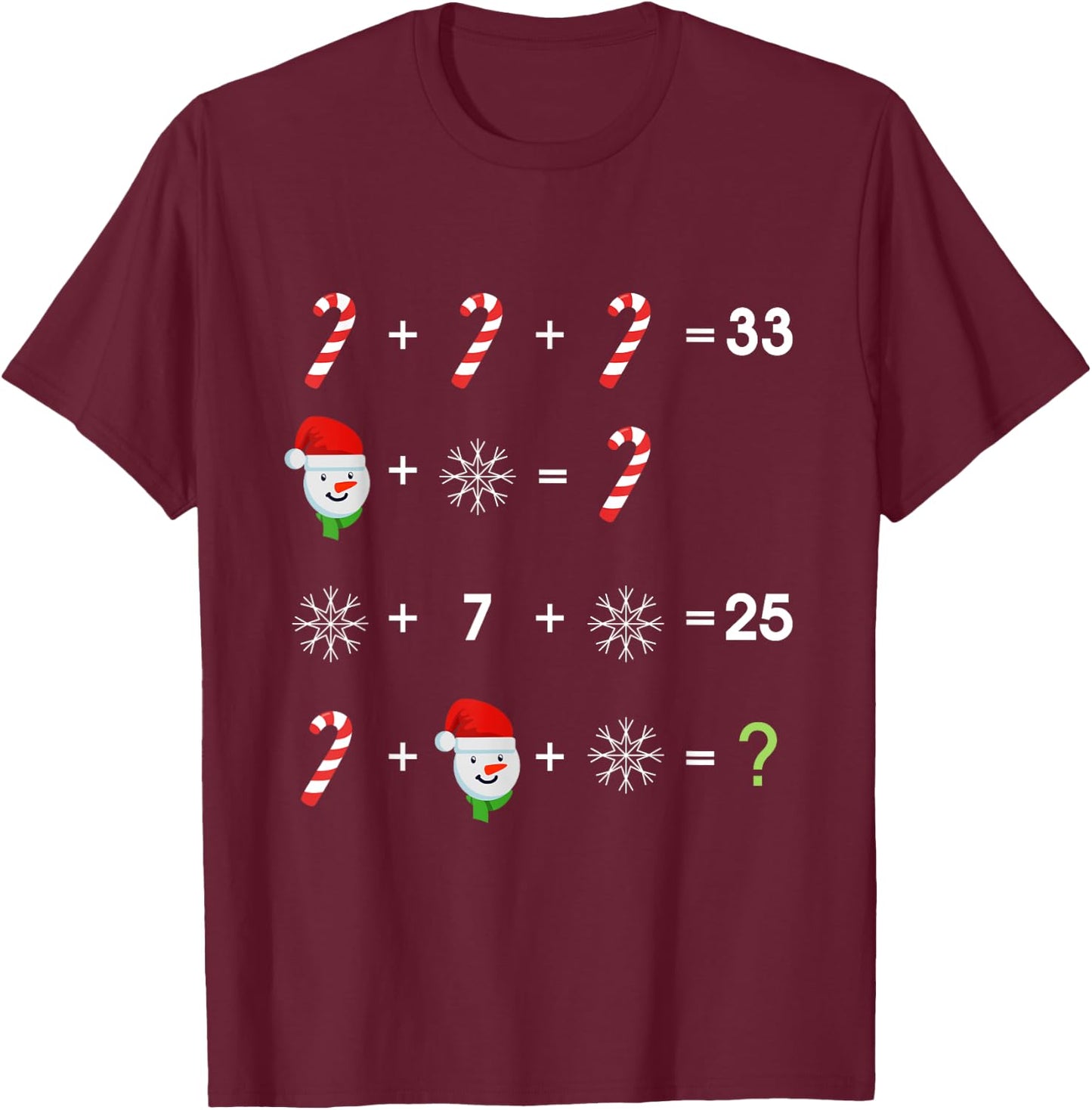 Order of Operations Quiz Funny Math Teacher Christmas Gift T-Shirt - T-Shirt | Maroon