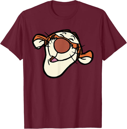 Disney Winnie the Pooh Tigger Happy Big Face Costume T-Shirt - T-Shirt | Maroon