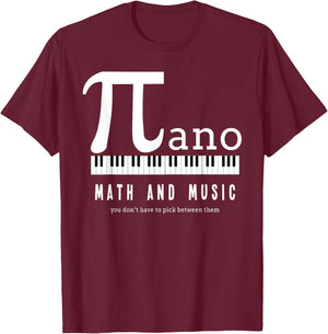 Math and Music Inspired Design T-Shirt - T-Shirt | Maroon