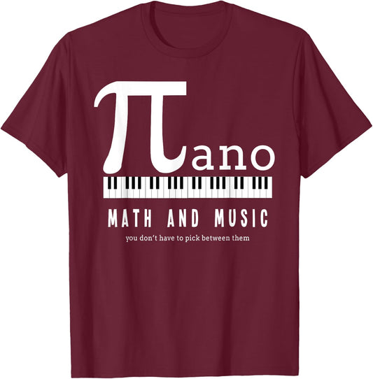 Math and Music Inspired Design T-Shirt - T-Shirt | Maroon