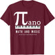 Math and Music Inspired Design T-Shirt - T-Shirt | Maroon