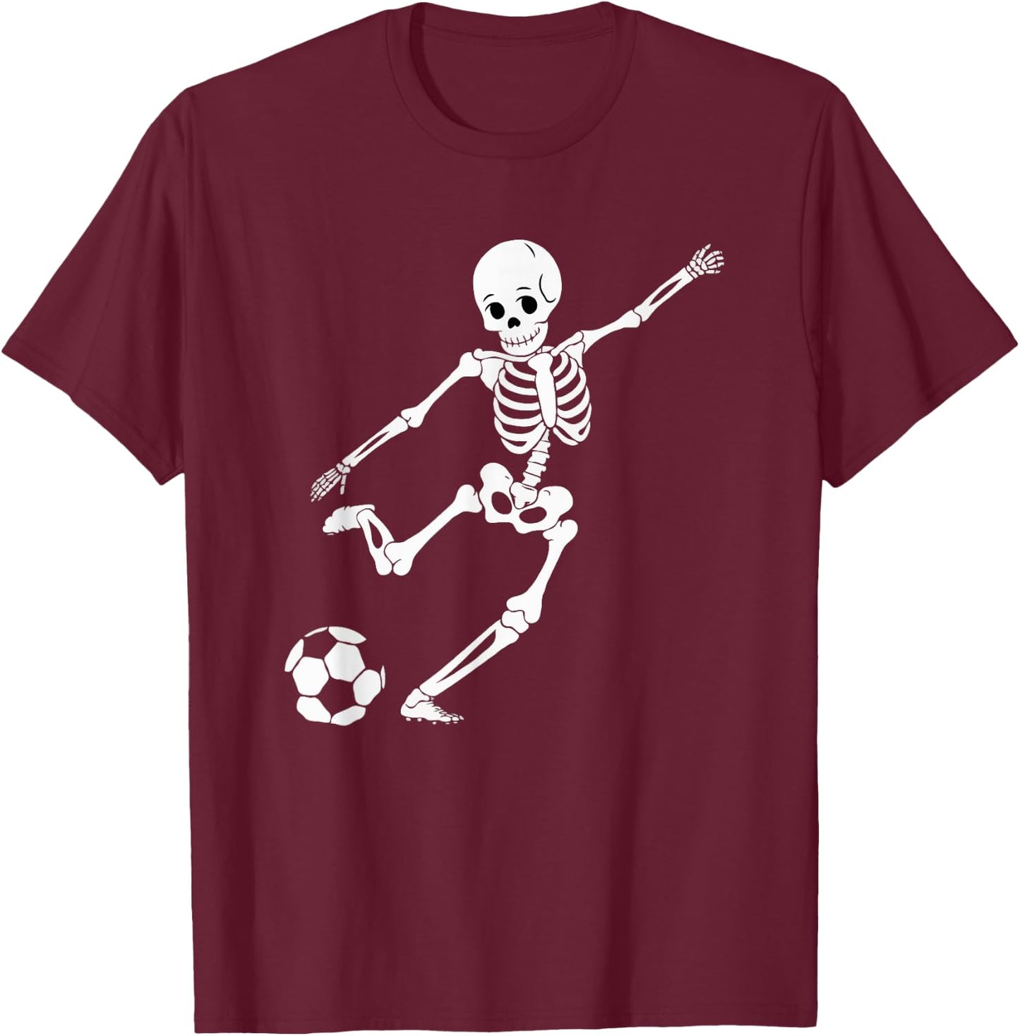 Soccer Skeleton Halloween Men Boys Soccer Player Halloween T-Shirt - T-Shirt | Maroon