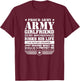 Proud Army Girlfriend Shirt Military Girlfriend Protects Me T-Shirt - T-Shirt | Maroon
