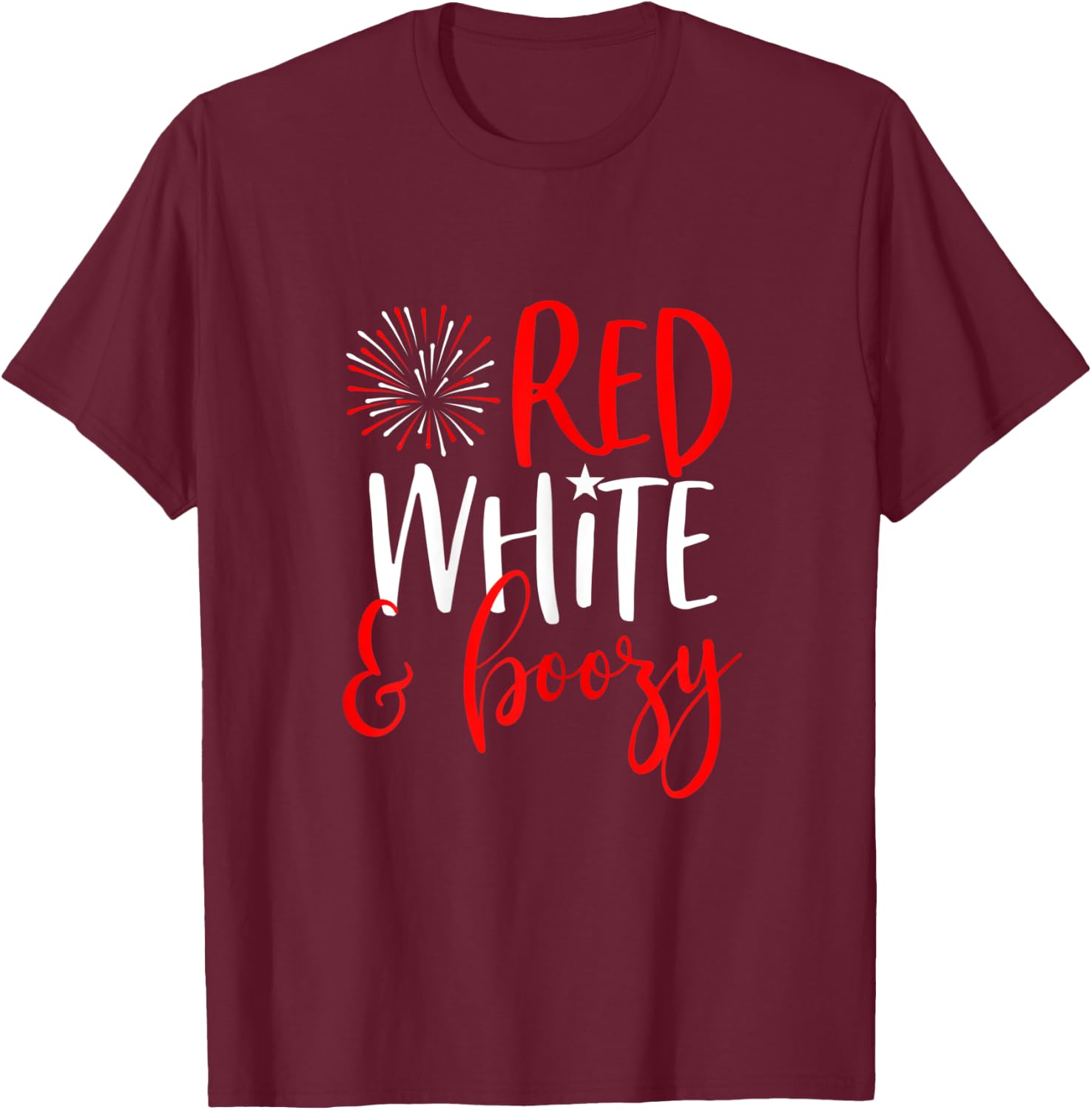 Red White & Boozy 4th of July Party Shirt Funny Drinking T-Shirt - T-Shirt | Maroon