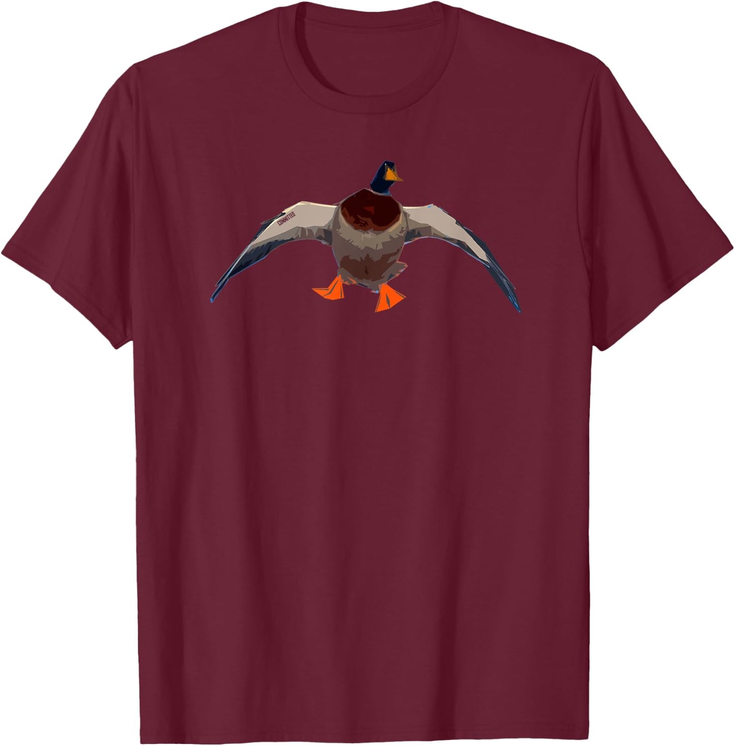 Head-On Drake - Duck Hunting Shirt by Committed Waterfowl T-Shirt - T-Shirt | Maroon