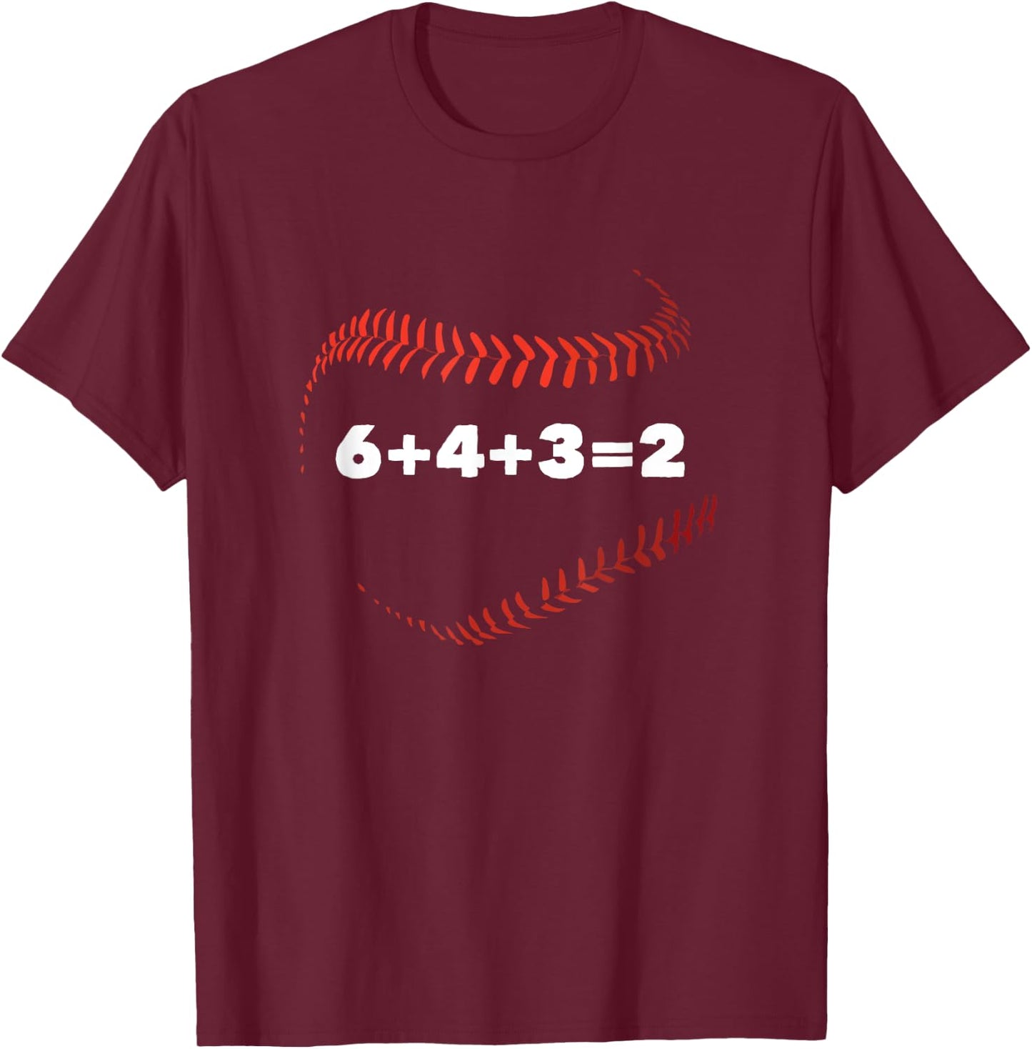6432 Baseball Math T-Shirt - T-Shirt | Maroon