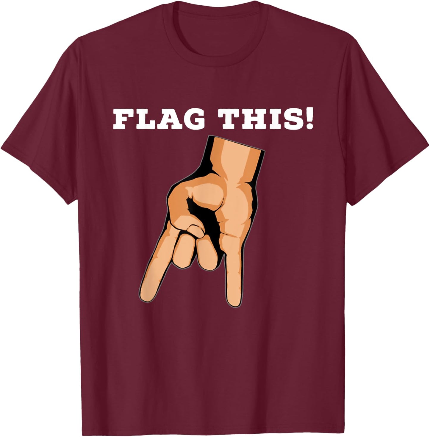 Flag This Upside Down Horns T-Shirt - T-Shirt | Maroon