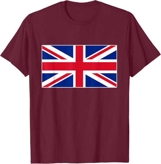 Flag United Kingdom Union Jack British Flags Top T-Shirt - T-Shirt | Maroon