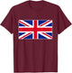 Flag United Kingdom Union Jack British Flags Top T-Shirt - T-Shirt | Maroon