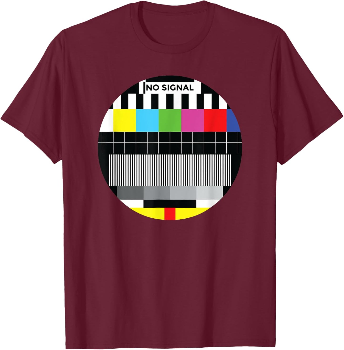 Beautiful No Signal TV Colorful Test Pattern Classic T-Shirt - T-Shirt | Maroon
