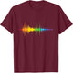 Soundwave Rainbow Color Spectrum Music Lover T-Shirt - T-Shirt | Maroon