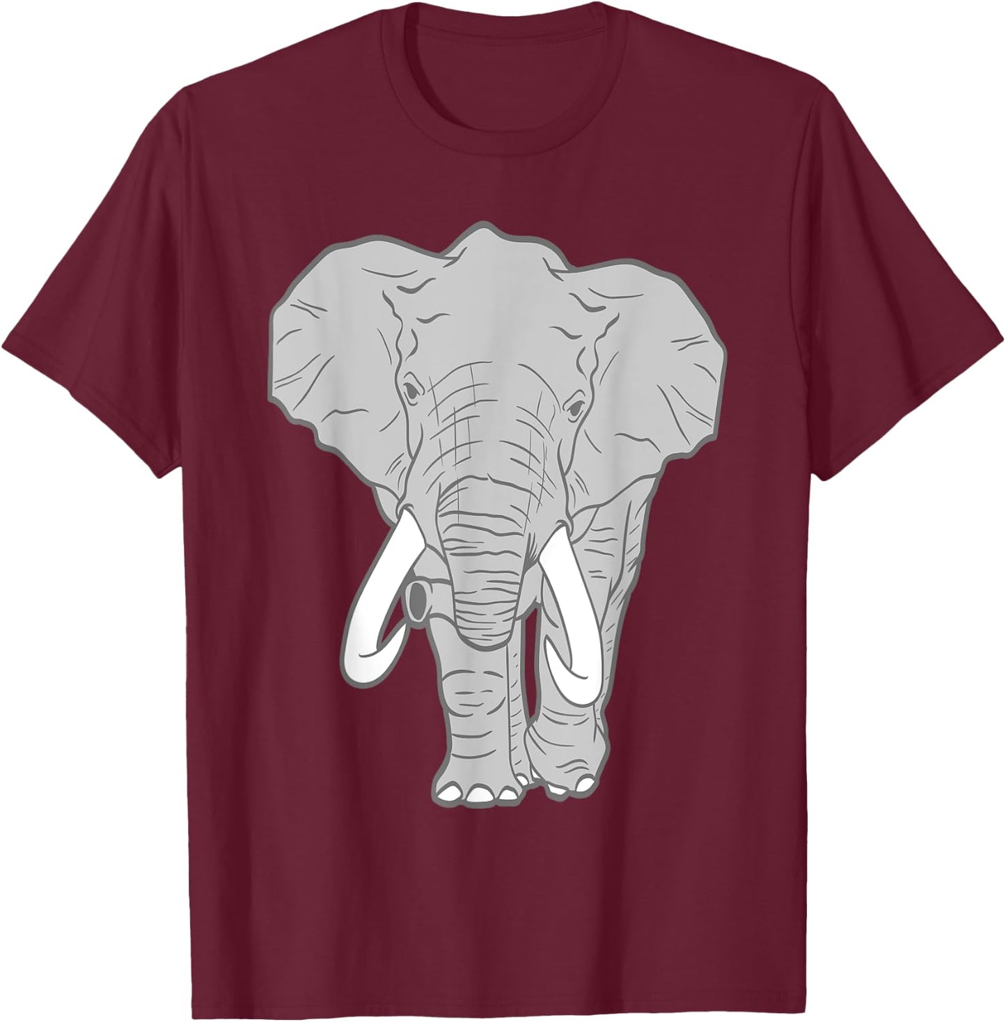 African Elephant Animal Lover Adult T-Shirt - T-Shirt | Maroon