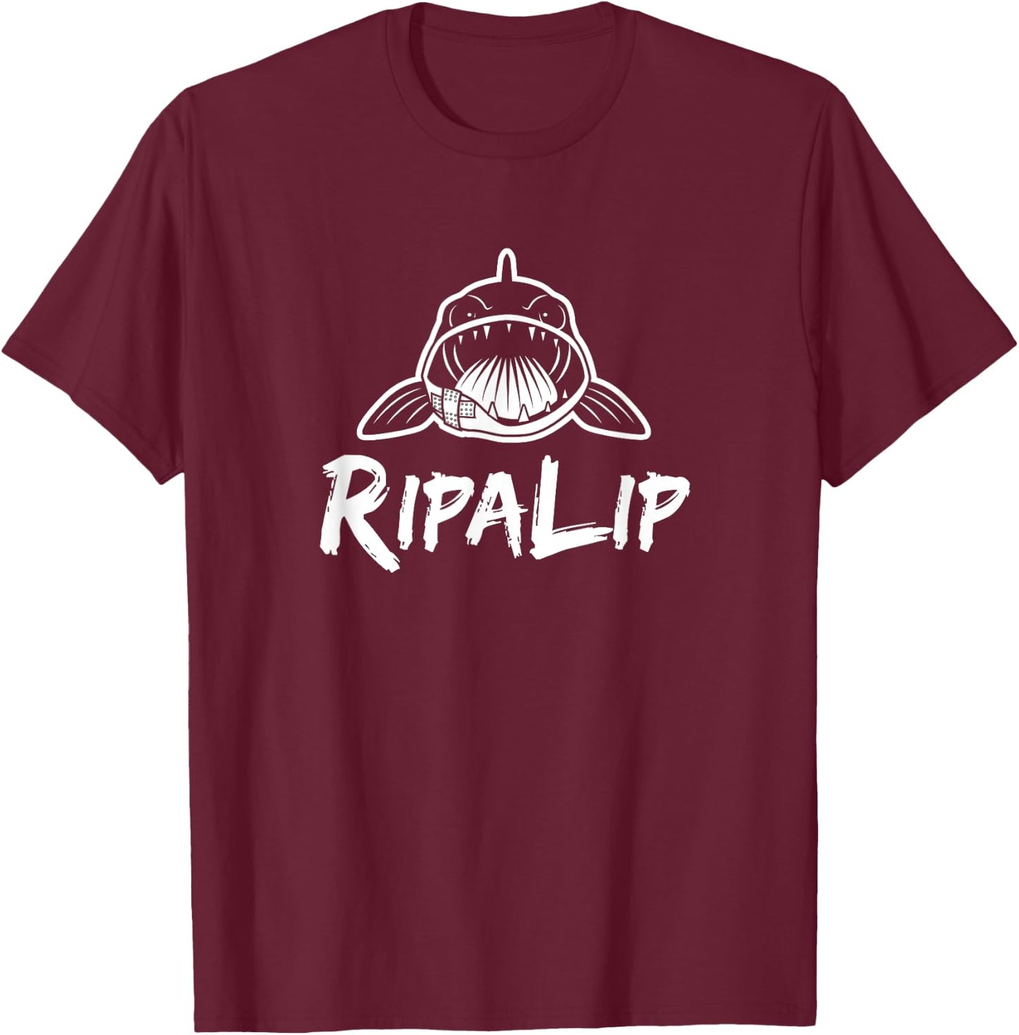 RipaLip Walleye Fishing T-Shirt - T-Shirt | Maroon