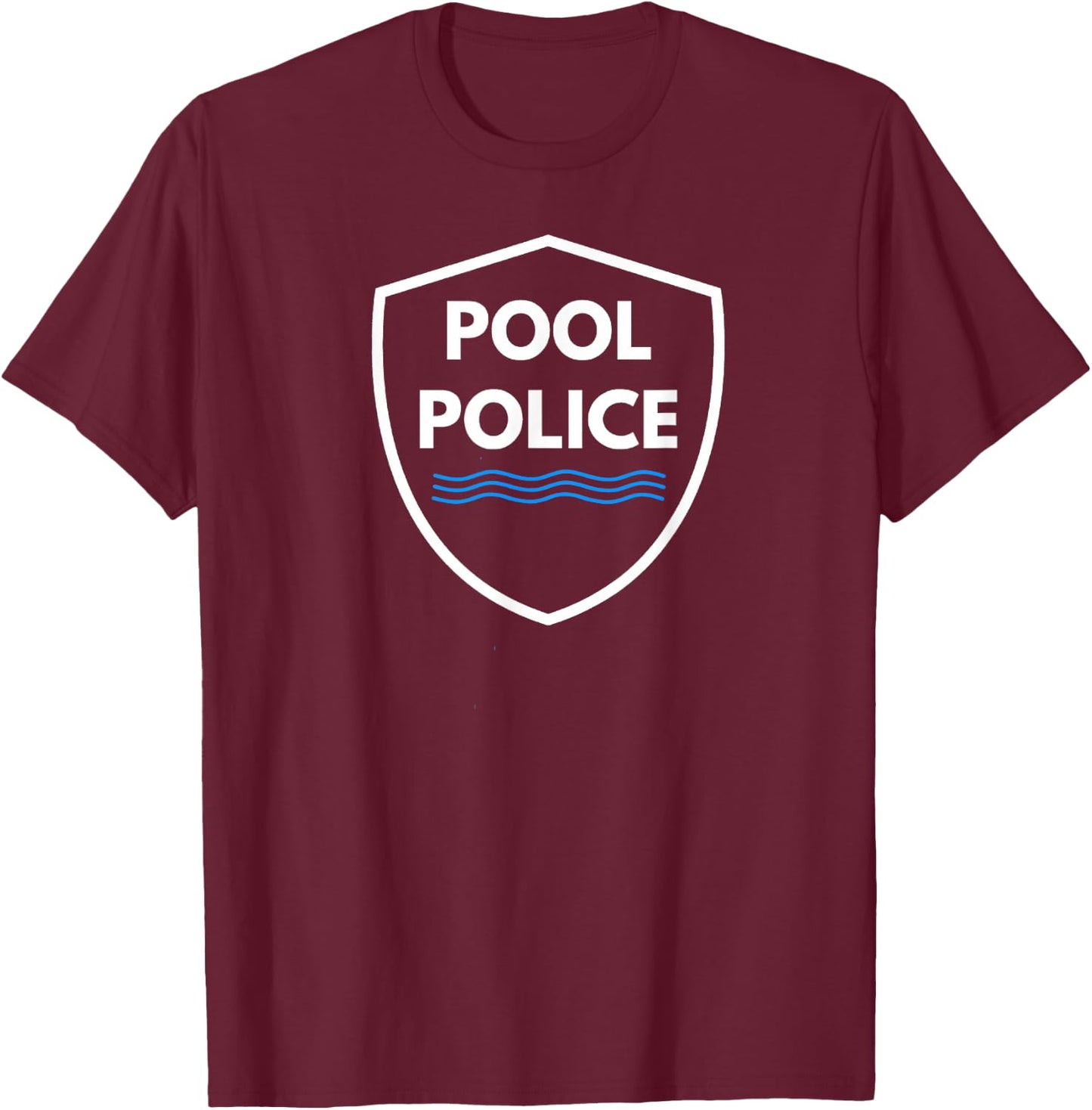 Pool Police Lifeguard Swimming T-Shirt - T-Shirt | Maroon