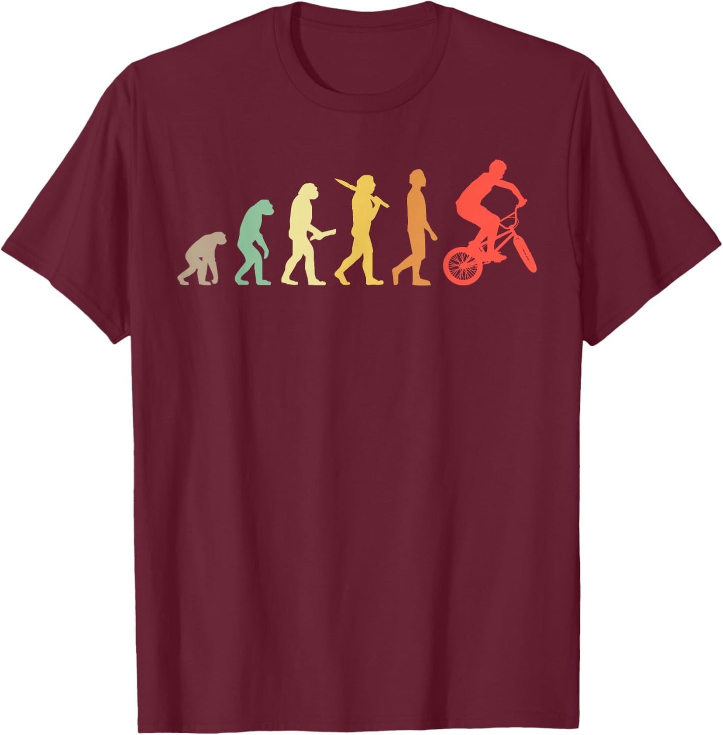 Retro BMX Evolution Gift BMX Riders T-Shirt - T-Shirt | Maroon