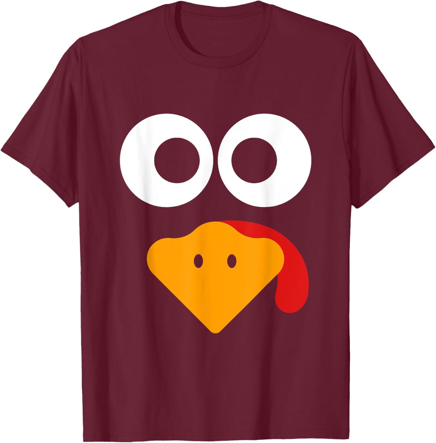 Thanksgiving Shirts Kids Men Turkey Face Family T-Shirt - T-Shirt | Maroon