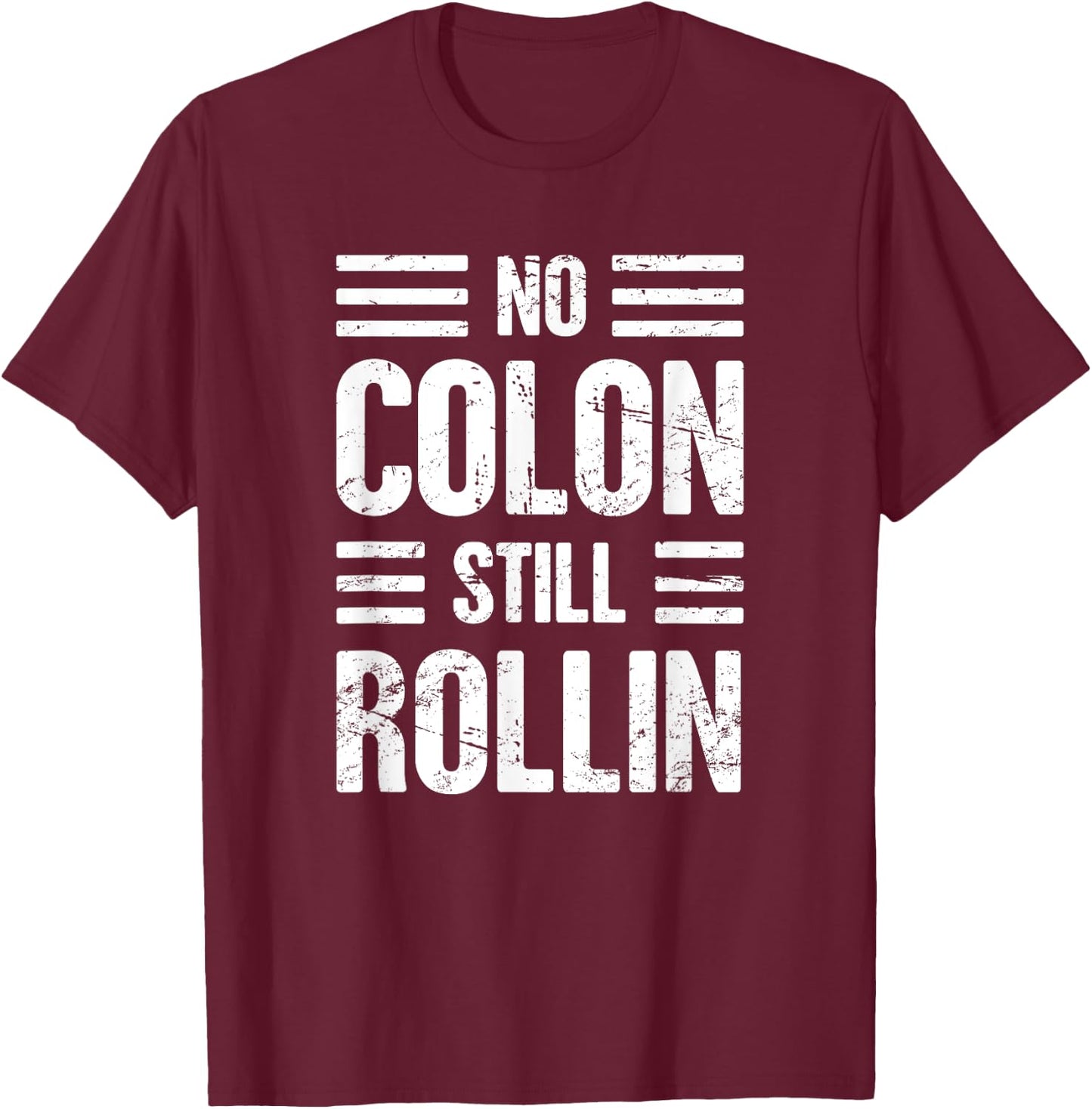 Colon Get Well Soon Gifts For Colectomy Patients -Adults Black Cotton Polyester Short Sleeve Small Classic Fit Modern Funny Colon Surgery Graphic Design T-Shirt - T-Shirt | Maroon