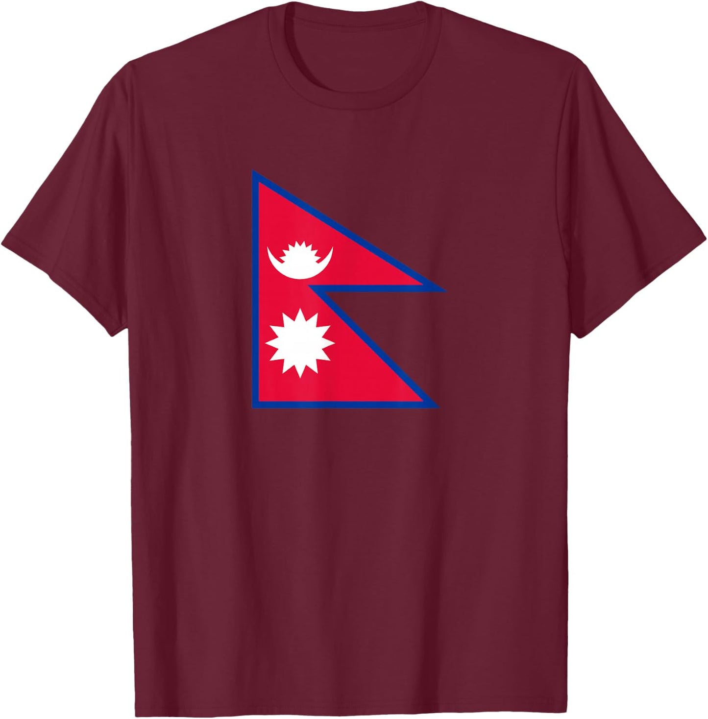 Nepal Flag Nepalese Nepali Triangle Flag T-Shirt - T-Shirt | Maroon