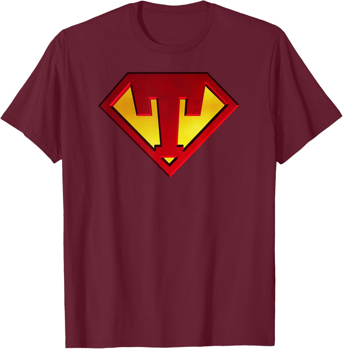 Funny Superhero Shield Letter T name Gift Shirt T-Shirt - T-Shirt | Maroon