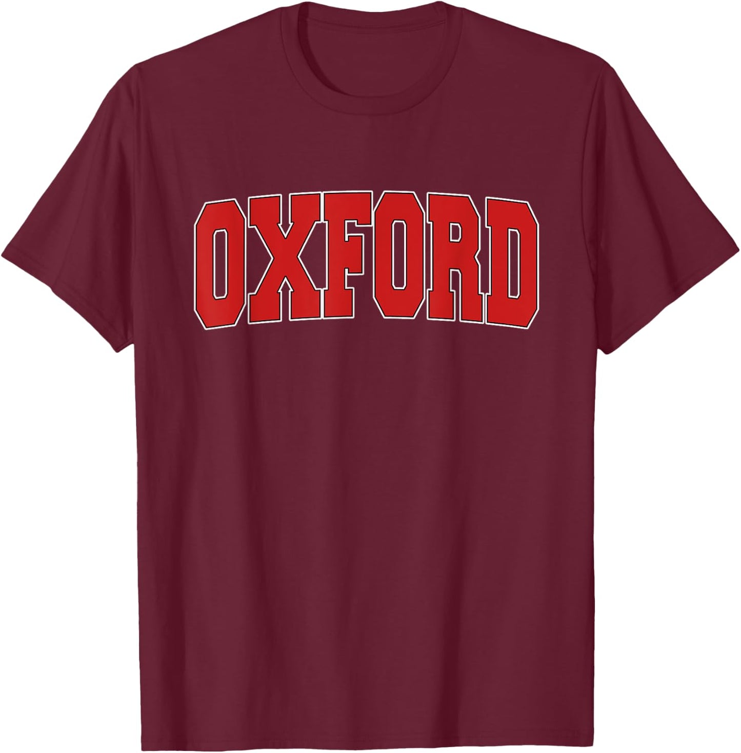 OXFORD UNITED KINGDOM Varsity Style Vintage Retro UK Sports T-Shirt - T-Shirt | Maroon