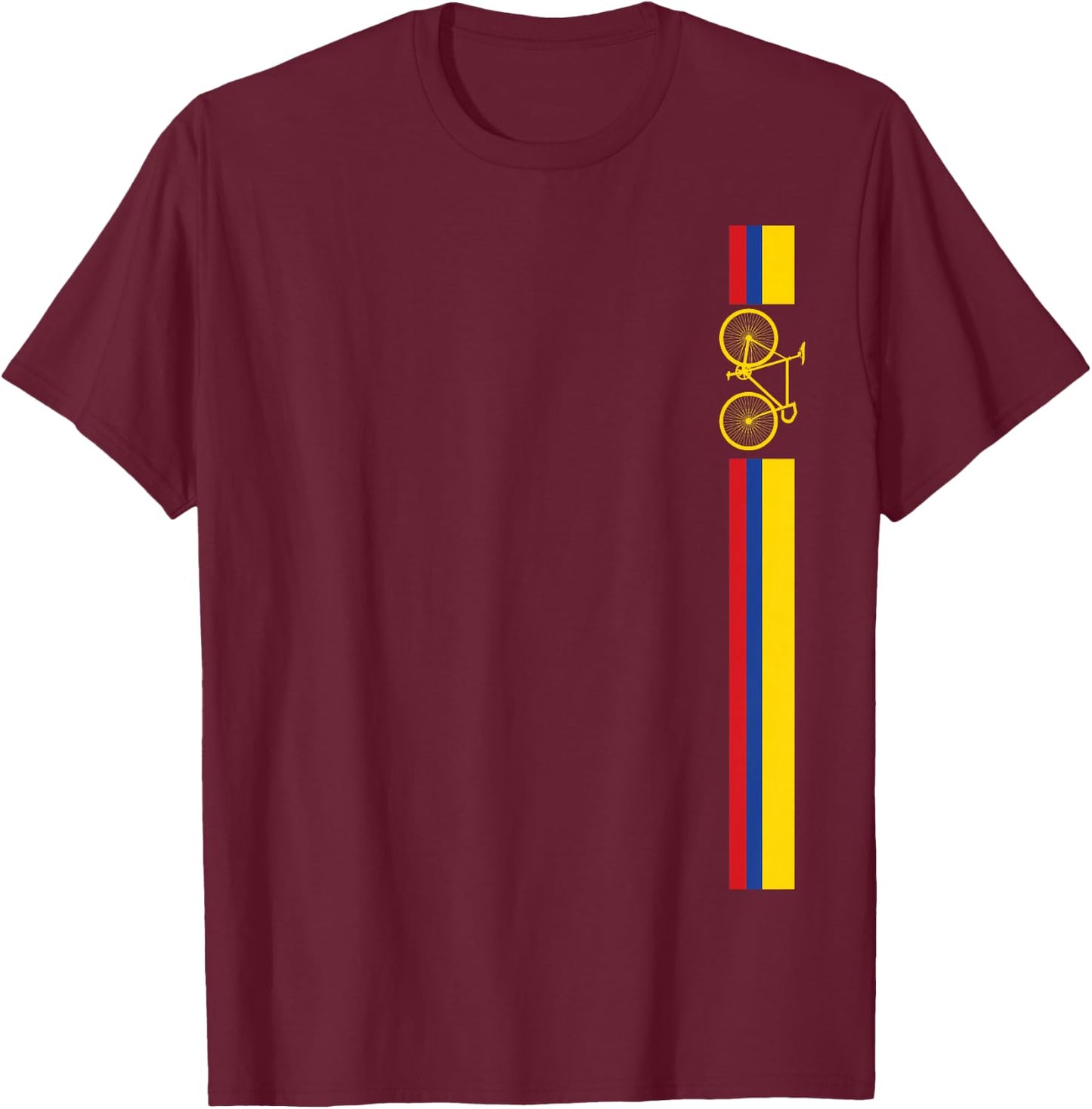 Colombian Cycling Shirt Colombia Flag Cyclist Bicycle Gift T-Shirt - T-Shirt | Maroon