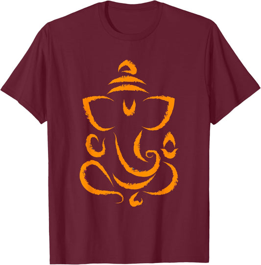 Yoga Hindu Indian Meditation Deepavali Diwali Rangoli Ganesh T-Shirt - T-Shirt | Maroon