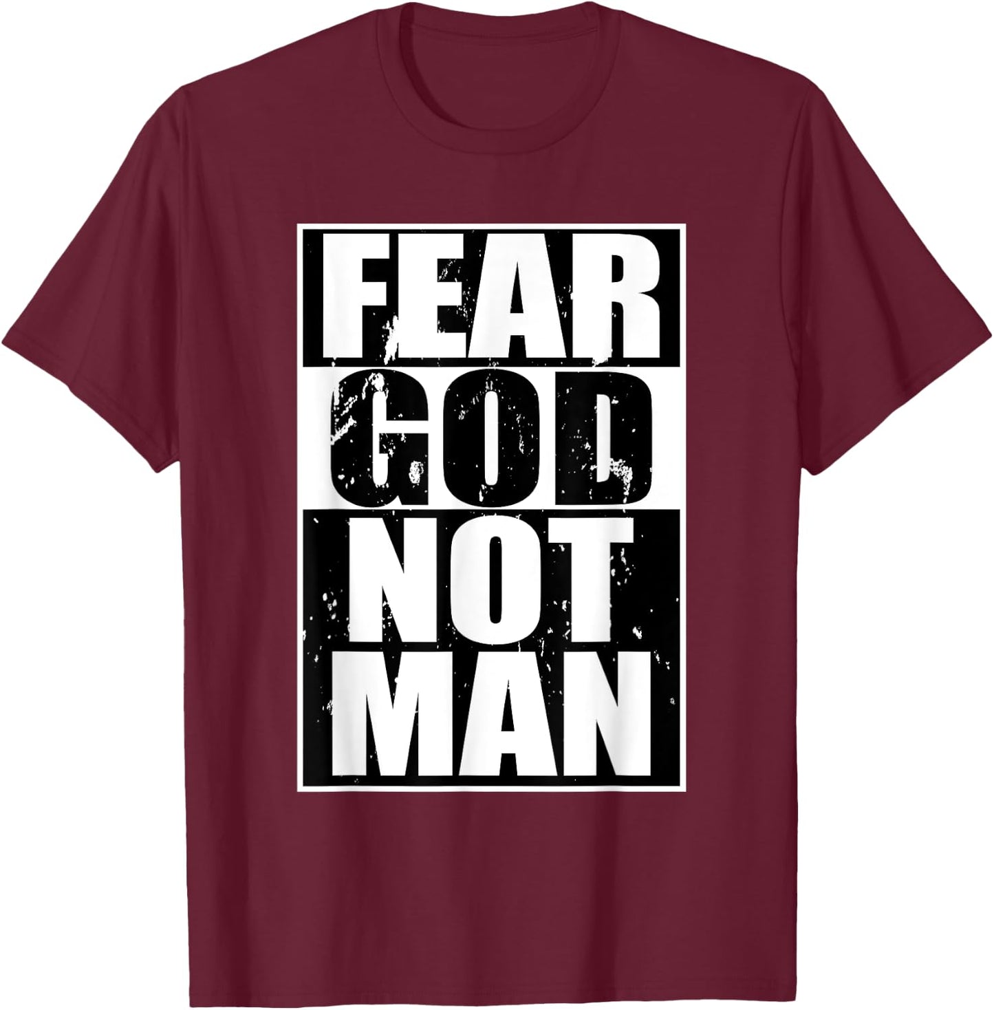 Fear God Not Man Cool Christian Gifts Halloween Shirt Boys T-Shirt - T-Shirt | Maroon