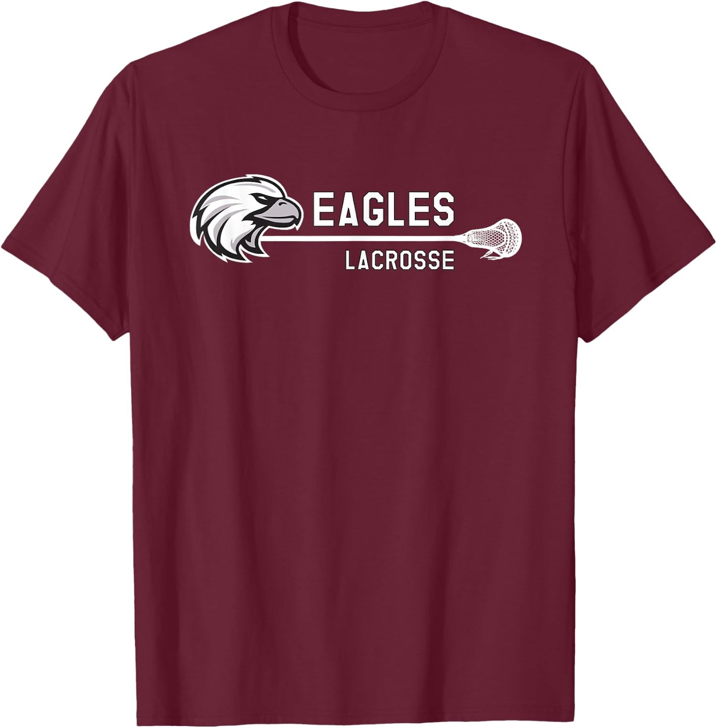 Franklin County Lacrosse Club Horizontal Eagle T-Shirt - T-Shirt | Maroon