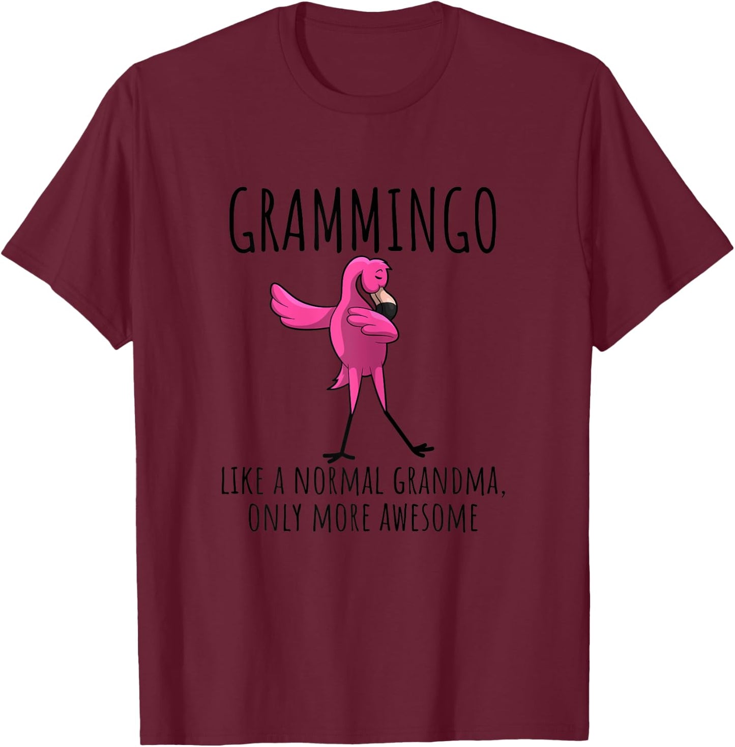 Grammingo Like A Grandma Only Awesome Dabbing Flamingo Gift T-Shirt - T-Shirt | Maroon