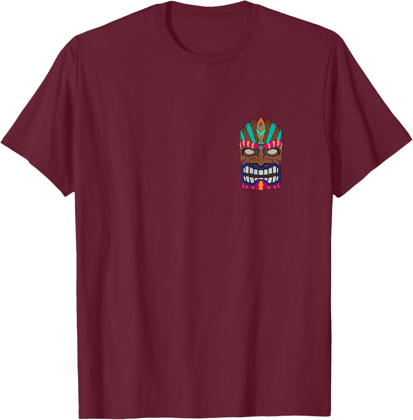 Polynesian South Pacific Tiki Idol Front Back Edition T-Shirt - T-Shirt | Maroon