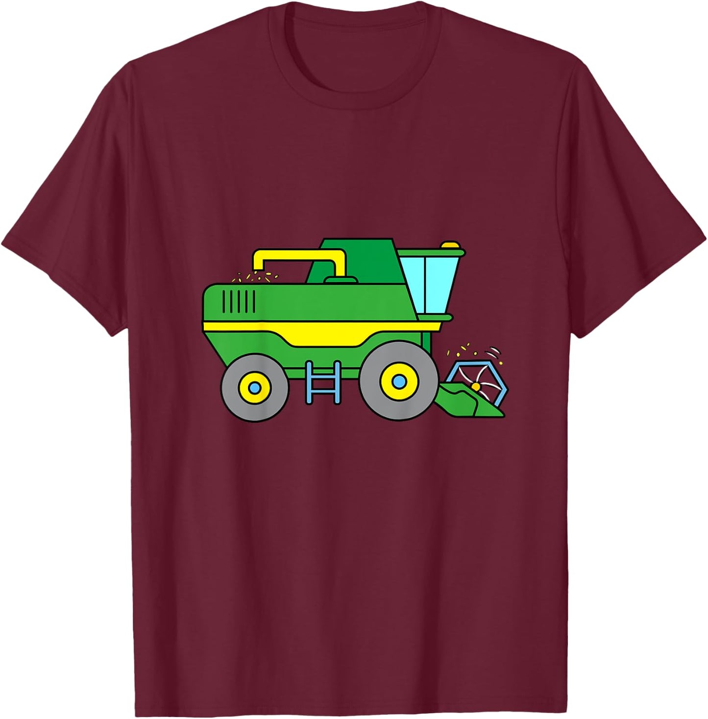 Tractor : Combine Harvester Shirt T-Shirt - T-Shirt | Maroon