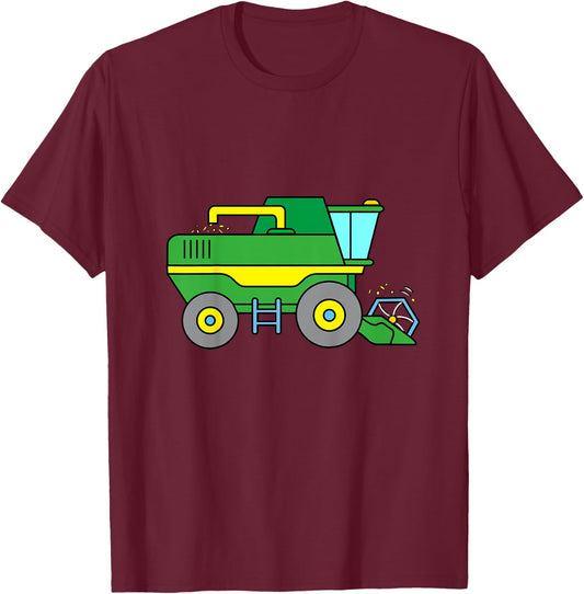 Tractor : Combine Harvester Shirt T-Shirt - T-Shirt | Maroon