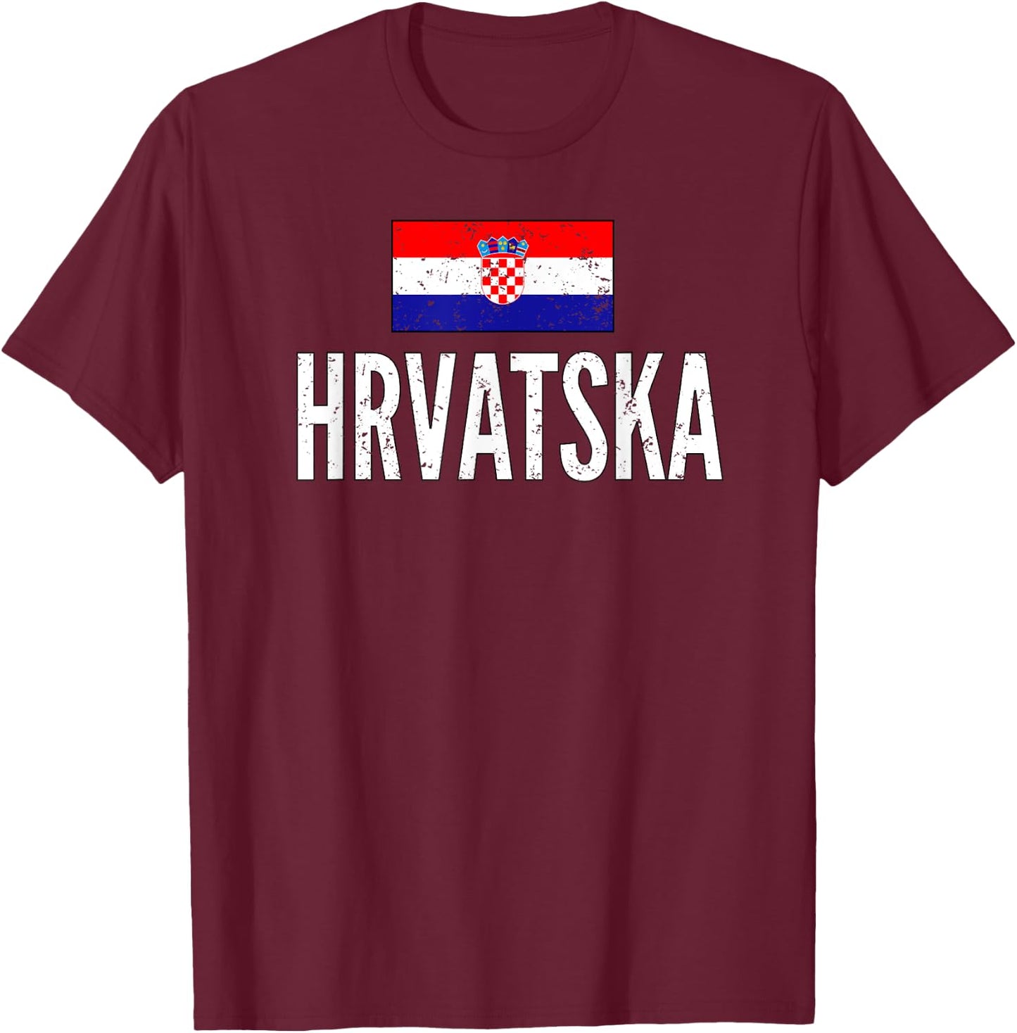 Croatia Soccer Football Jersey Vintage T-Shirt - T-Shirt | Maroon