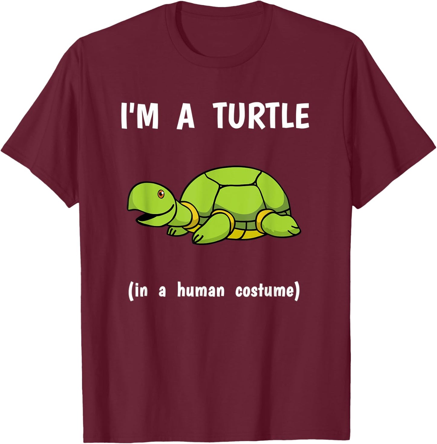 Funmy Lazy Halloween Animal Costume Cute Turtle T-Shirt - T-Shirt | Maroon