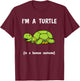 Funmy Lazy Halloween Animal Costume Cute Turtle T-Shirt - T-Shirt | Maroon