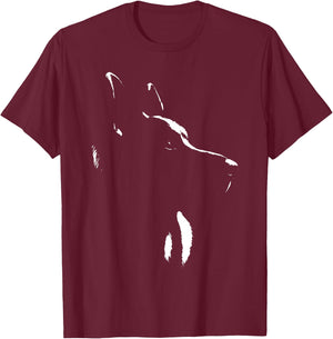 German Shepherd Silhouette Graphic Women T-Shirt - T-Shirt | Maroon