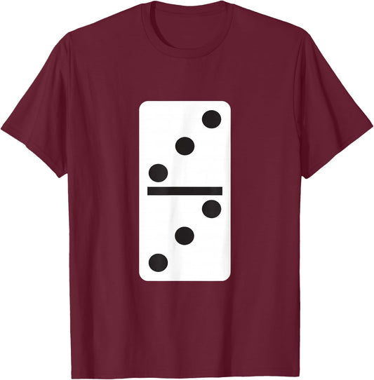 Double Three Dominoes Halloween Costume Domino Game T-Shirt - T-Shirt | Maroon